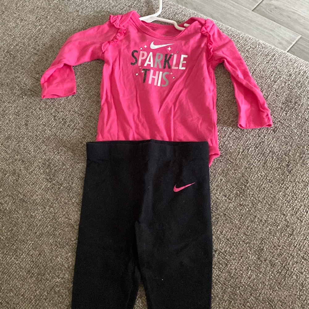 Nike pink onesie with matching leggings